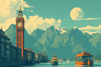 design a professional retro vintage travel poster