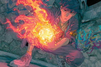 illustrate graphic novel comic book storyboard anime