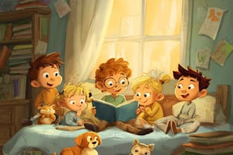 illustrate children story book illustration, kids story