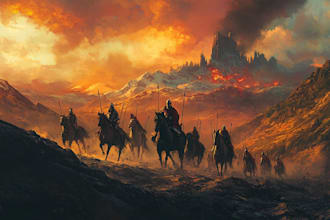 create stunning fantasy landscape, background illustration