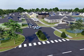create 3d landscape design, site planning and walkthrough video for real estate