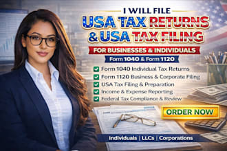 file USA tax filing USA tax returns for individual and businesses form 1040 1120