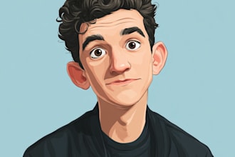 cartoon flat vector avatar or portrait