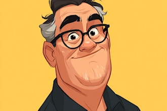 cartoon flat vector avatar or portrait