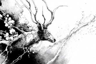 draw black and white doodle or sketch for you
