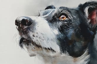 draw watercolor pet portrait