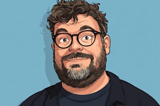 draw cartoon vector portrait with your face