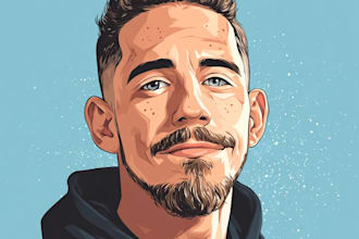 draw a cartoon vector portrait