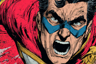 make a comic book superhero illustration