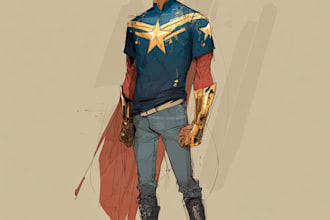 do a superhero comic art illustrator