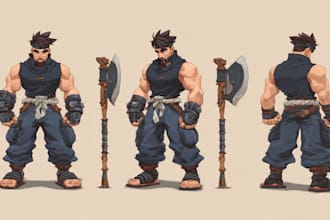 create 2d game character for game art