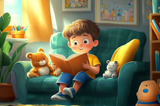 illustrate children story book illustration, kids book
