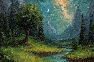 do fantasy background and landscape