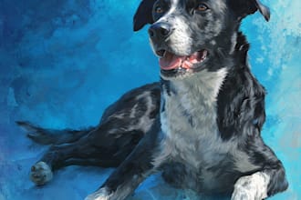 amazing royal pet portrait in custom caricature