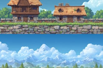 create 2d environment and game background for you