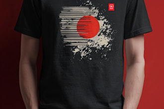 do a japanese t shirt illustration