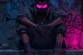 draw you a cyberpunk illustration portrait