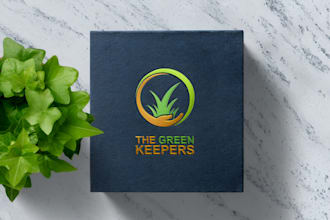 design landscape, lawn care, mowing and irrigation logo