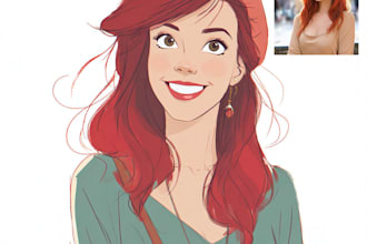portrait into a disney style cartoon