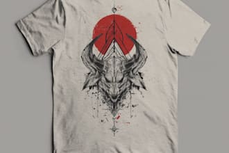 create a custom illustrated graphic t shirt design