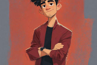 draw a portrait in semi realism disney cartoon style