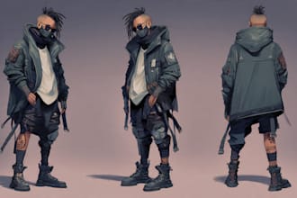 illustrate you as a cyberpunk style character