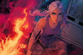 comic book illustration, comic graphic novel, comic