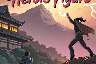 ilustrate cover for comic or manga