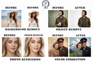 do ai image editing, photo manipulation, enhancement and professional editing