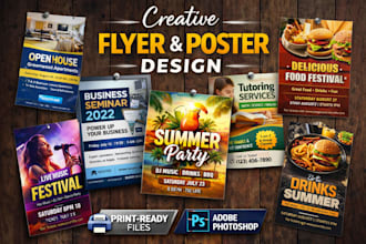 design a professional flyer or poster in photoshop