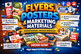design dl flyers, door hangers,sport flyers, marketing collaterals for business