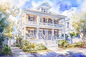 paint watercolor house portrait