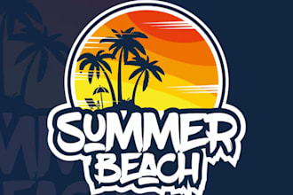 do high quality summer surfing mascot logo with t shirt design