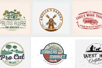 create a unique hand drawn vintage retro logo design