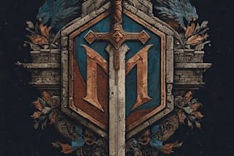 draw a medieval, fantasy, rpg gaming logo