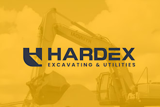 design modern attractive building, excavator logo
