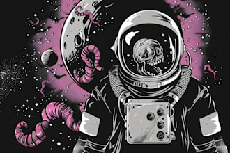 do a cool astronaut illustration
