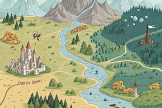 make fantasy map illustration for map