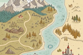 map design 3d isometric cartography city map fantasy map