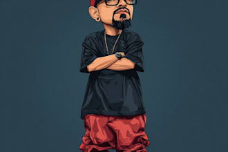 draw a cartoon caricature, logo, portrait, or avatar