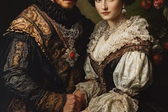 paint custom couple portrait