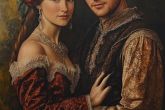 draw family couple portrait for valentines day