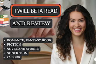 beta read your romance book, ya fantasy novel with detailed feedback