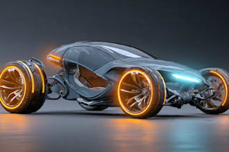 sketch a car or vehicle design concept using digital drawing