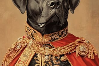 paint a custom pet portrait in watercolour and ink