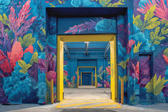 design graffiti murals wall arts and car warp