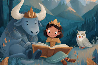 children story book illustration children story