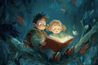illustrate children story book illustration, kids story