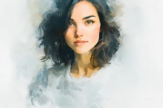 do a digital watercolor portrait