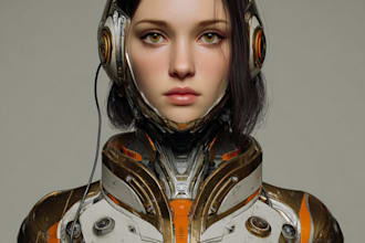 a sci fi character illustration or sci fi character